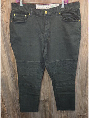 LRG Lifted Research Group Denim Moto Jeans Men Sz 38 (38x28) True Tapered Green